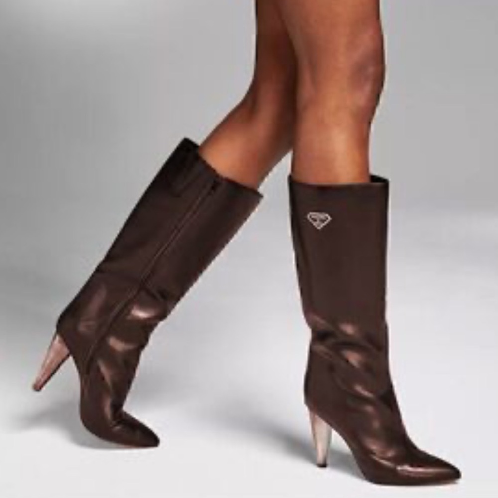 NWT INC Womens Charlotte Faux leather Side Zip Knee-High Boots‎ size 9.5 Y2K